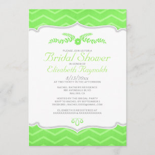 Green Zigzag Bridal Dusche Einladungen