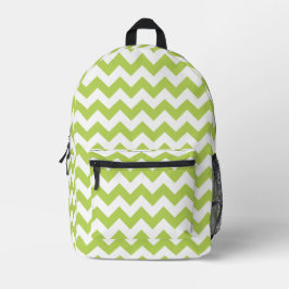 Green Zigzag, grün Zickzack, geometrisches Muster Bedruckter Rucksack