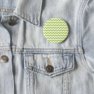 Green Zigzag, grün Zickzack, geometrisches Muster Button