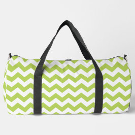 Green Zigzag, grün Zickzack, geometrisches Muster Duffle Bag