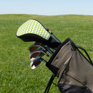 Green Zigzag, grün Zickzack, geometrisches Muster Golf Headcover