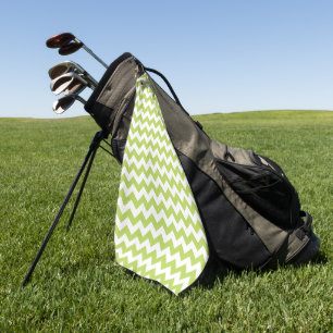Green Zigzag, grün Zickzack, geometrisches Muster Golfhandtuch