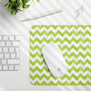 Green Zigzag, grün Zickzack, geometrisches Muster Mousepad