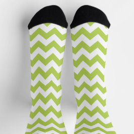 Green Zigzag, grün Zickzack, geometrisches Muster Socken