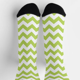 Green Zigzag, grün Zickzack, geometrisches Muster Socken