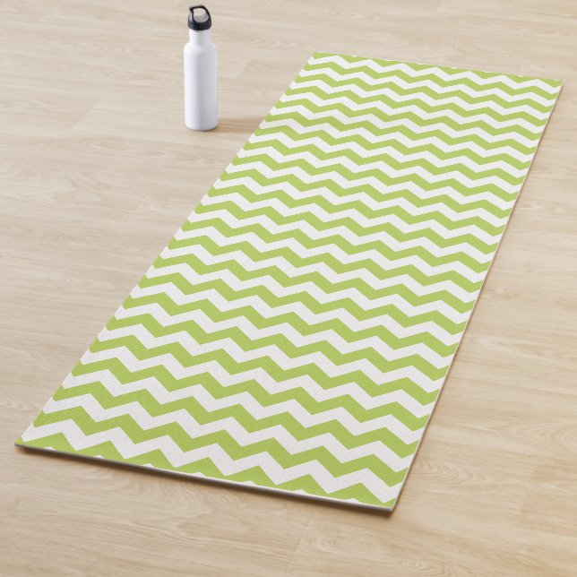 Green Zigzag, grün Zickzack, geometrisches Muster Yogamatte (Beispiel)
