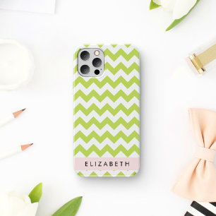 Green Zigzag, grün Zickzack, Ihr Name Case-Mate iPhone Hülle