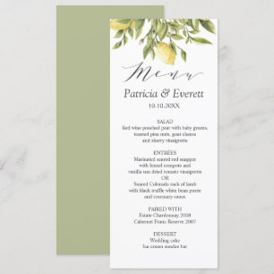 Green   Zitronen und Blätter Boho chic Wedding Einladung