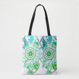 Green Zodiac Astrological Signs  on a Tote Bag