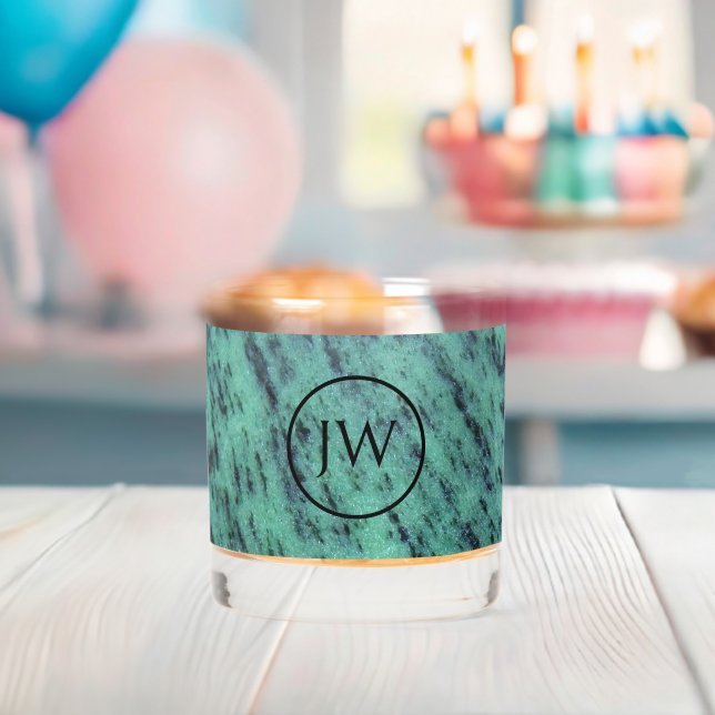 Green Zoisite Mineral Stone Monogram Whiskyglas (Insitu (Baby Party))