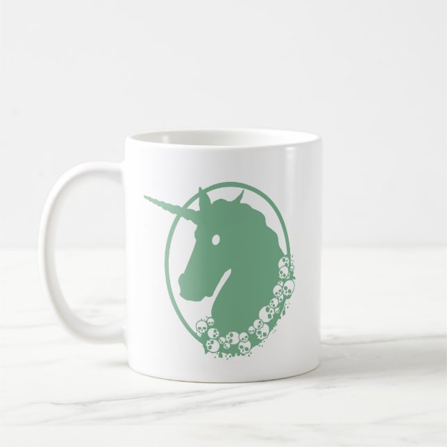 Green Zombie Unicorn Kaffeetasse (Links)
