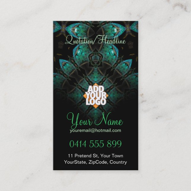 Greenada v3 Fraktal Business Card Visitenkarte (Vorderseite)