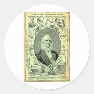 Greenback-Party 1876 Runder Aufkleber