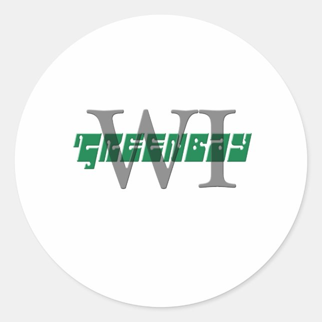 Greenbay Wi Runder Aufkleber (Vorderseite)