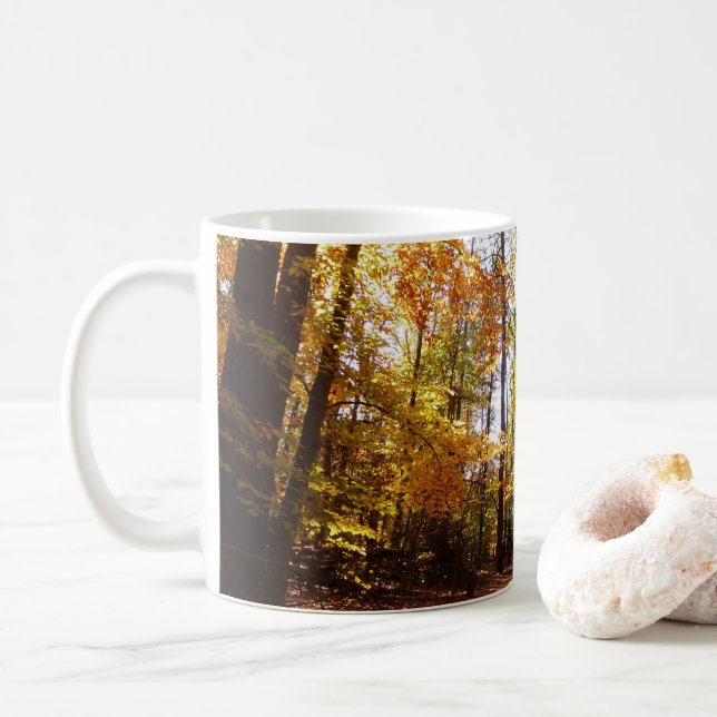 Greenbelt Park in Herbst II Maryland Naturlandscha Kaffeetasse (Mit Donut)