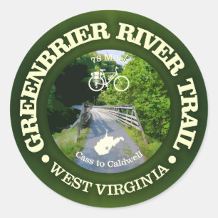 Greenbrier River Trail (Fahrrad c) Runder Aufkleber