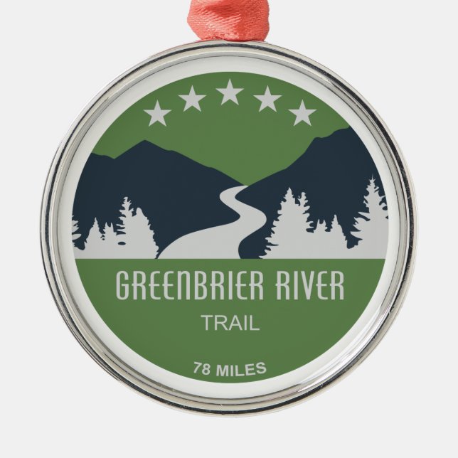 Greenbrier River Trail Ornament Aus Metall (Vorne)