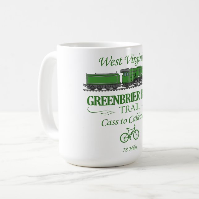 Greenbrier River Trail (RT2) Kaffeetasse (Vorderseite Links)