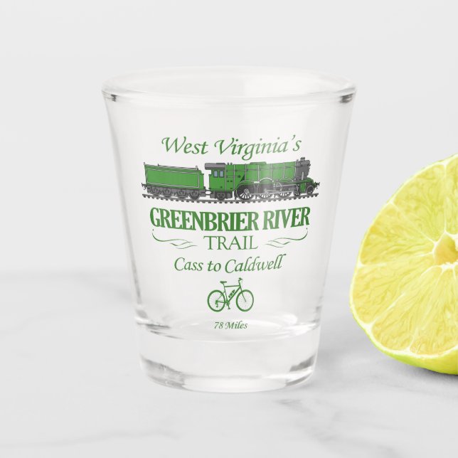 Greenbrier River Trail (RT2) Schnapsglas (Vorderseite)