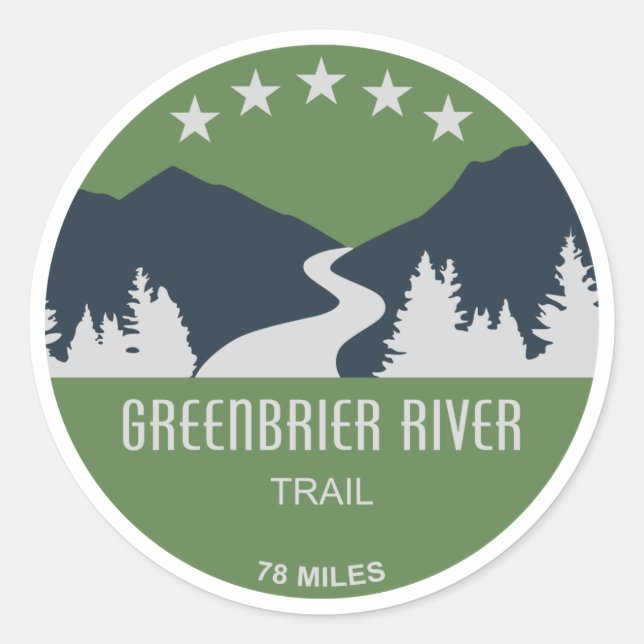 Greenbrier River Trail Runder Aufkleber (Vorderseite)