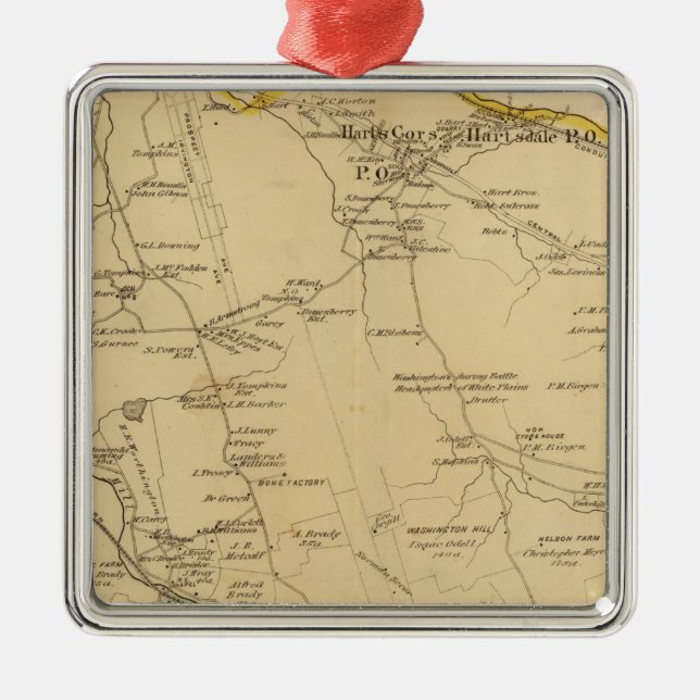 Greenburgh, New York Silbernes Ornament (Vorne)
