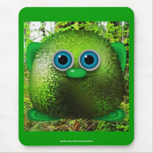 Greendle the Cute Wuzzy Butt & Trees Kids Mousepad