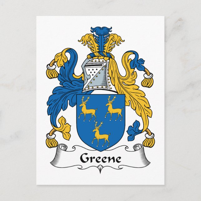 Greene Familienwappen Postkarte (Vorderseite)