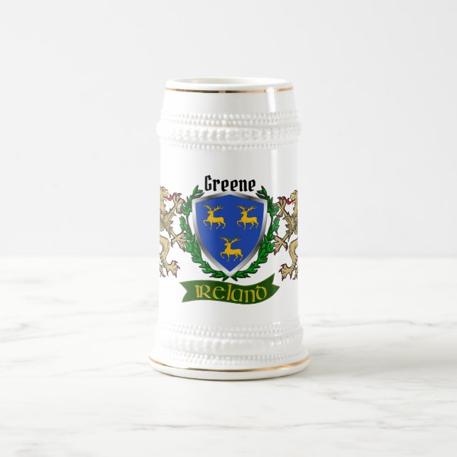 Greene Irish Shield Beer Stein Bierglas (Mittel)