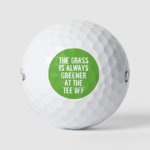 Greener Grass Funny Golf Spaß Sprichwort Typografi Golfball