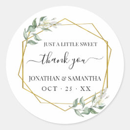 Greenergold Hochzeit danke Runder Aufkleber
