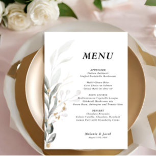 Greenery 12x18 Editable Wedding Flat Menu Menükarte
