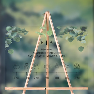 Greenery Acrylic Wedding Sign Wedding Timeline Acrylschild