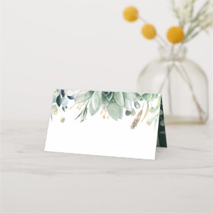 Greenery and Gold Elegante Garden Wedding Platzkarte