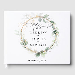 Greenery and Gold Wedding Guest Book Gästebuch