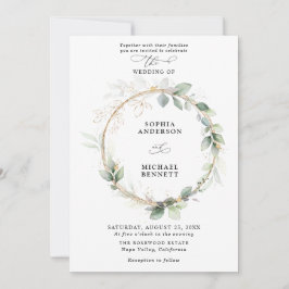 Greenery and Gold Wedding Invitation Einladung
