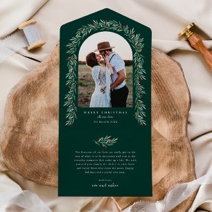 Greenery Arch Elegantes Foto All In One Einladung