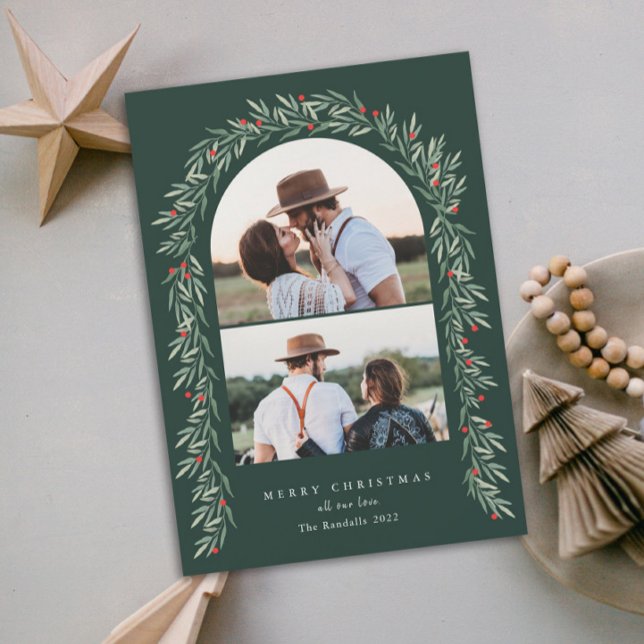 Greenery Arch Modernes Script 2 Foto Weihnachten (Von Creator hochgeladen)