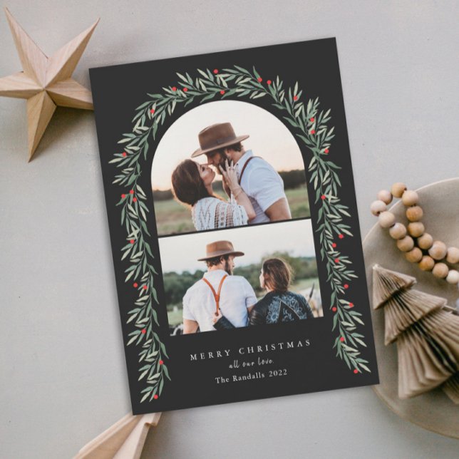 Greenery Arch Modernes Script 2 Foto Weihnachten (Von Creator hochgeladen)