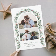 Greenery Arch Modernes Script 2 Foto Weihnachten