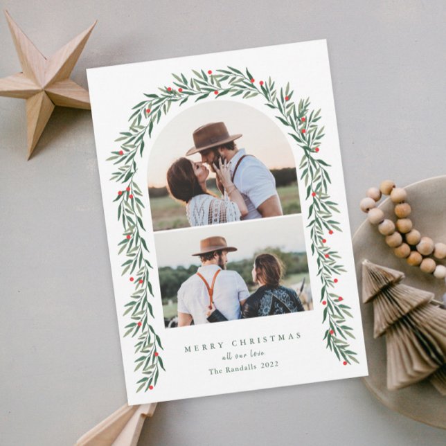 Greenery Arch Modernes Script 2 Foto Weihnachten (Von Creator hochgeladen)