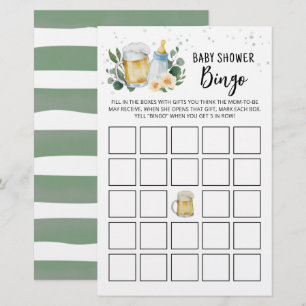 Greenery Baby Braut Baby Shower Bingo Spiel
