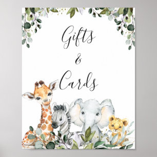 Greenery Baby Safari Tiere mit Lion Baby Shower Poster