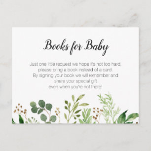 Greenery Baby Shower - Bringen Sie einen Bucheinsa Einladungspostkarte
