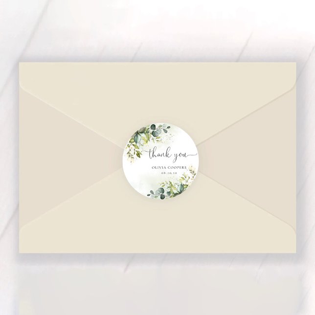 Greenery Baby Shower Classic Round Sticker (Von Creator hochgeladen)