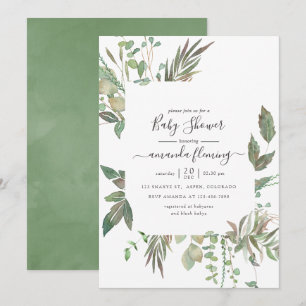 Greenery Baby Shower Einladung
