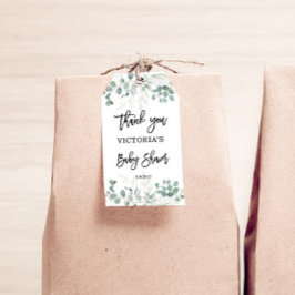 Greenery Baby Shower Geschenkanhänger