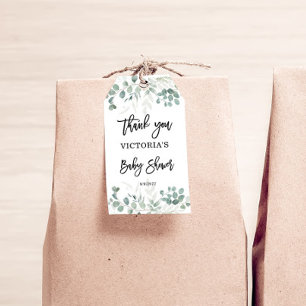 Greenery Baby Shower Geschenkanhänger