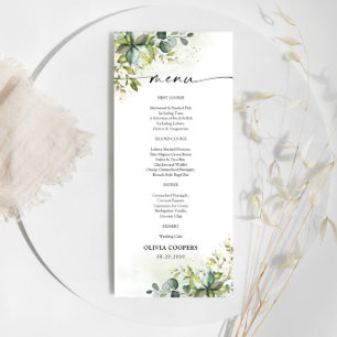 Greenery Baby Shower Menu Menükarte