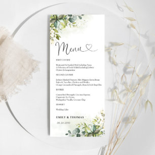 Greenery Baby Shower Menu Menükarte