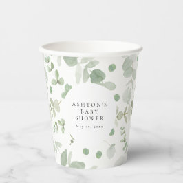 Greenery Baby Shower Paper Cups Pappbecher